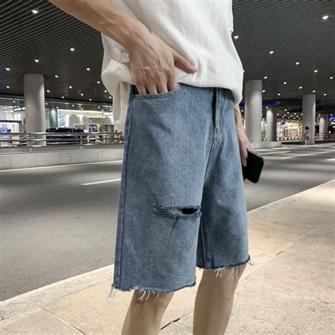 Quần short jean rách Quần Bò Lững Quần ngắn Unisex nam nữ quan ngo nam nu hot trend