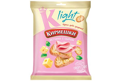 Сухарики со вкусом ветчины с сыром «Кириешки Light», 33 г - купить по ...