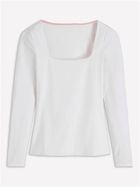 boden double layer square neck top white