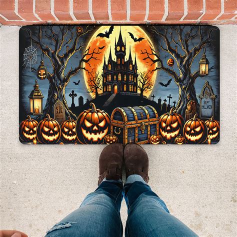 Funny Halloween Town Pumpkin Doormat - WynierStore