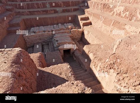 Looking Down On The Entrance Of The Burial Chamber In The Mud Brick