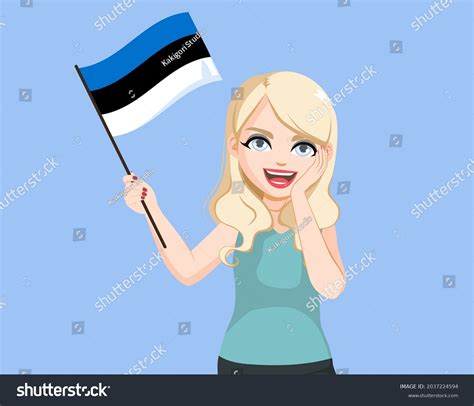 Attractive Blonde Estonian Woman Hand On Stock Vector Royalty Free 2037224594 Shutterstock