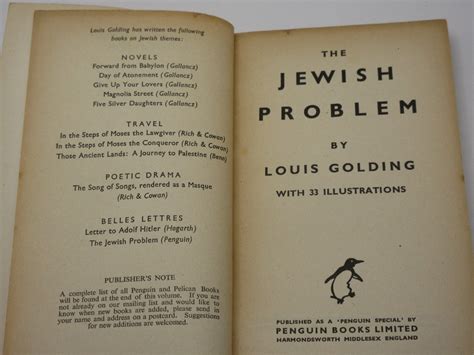The Jewish Problem: (Penguin Special No. 510) by Louis Golding: Very