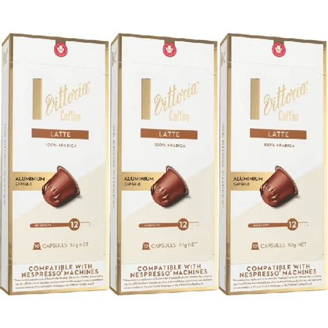 3 Pack Vittoria Coffee Capsules Latte Aluminium Pods Capsules Pack 10