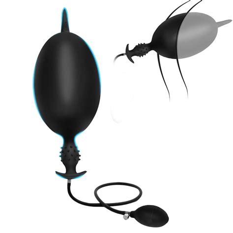Silicone Inflatable Butt Plug Expansion Stimulate Augmentation Adult Sex Toys Games Black For