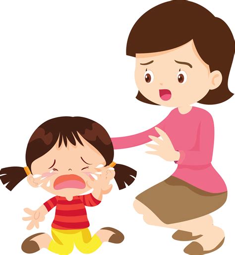 Comforting Sad Children With Parent Or Teacher 47650209 Png