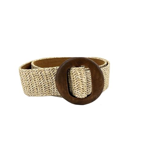 Wood Buckle Straw Belts