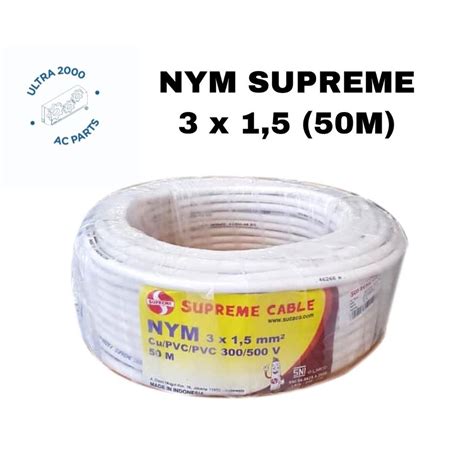 Jual KABEL SUPREME NYM 3x1 5 Mm 50 M Meter 3x1 5 50m 3 X 1 5 Cable 3 X