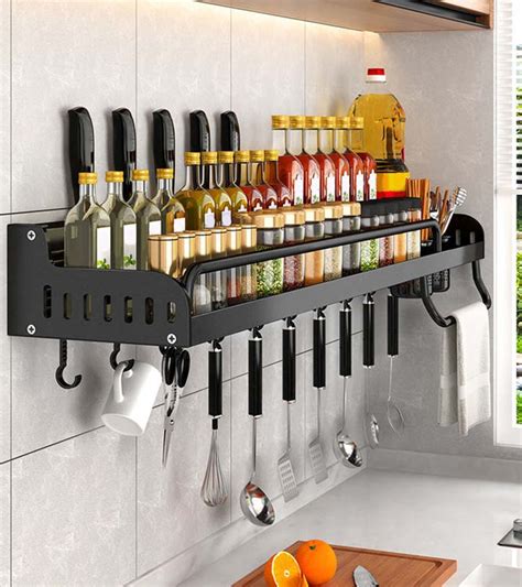 Buy Punch Free Kitchen Shelf Shelf New Wall Mounted Multi Functional