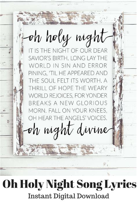 Lyrics To Oh Holy Night Printable