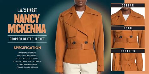Las Finest S02 Nancy Mckenna Cropped Belted Jacket Free Shipping
