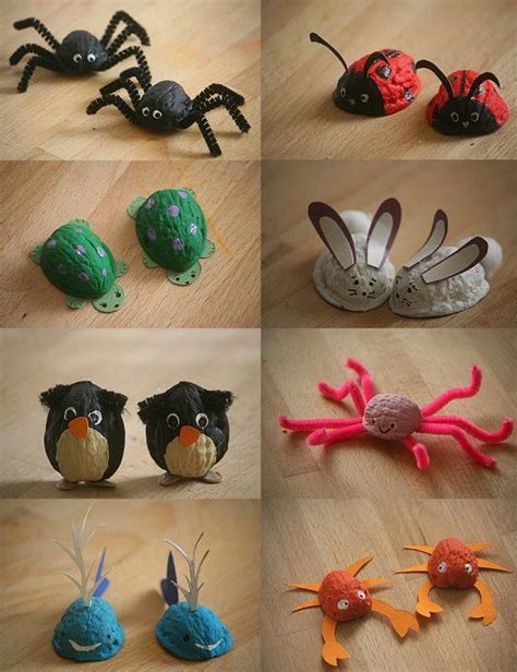 поделки из грецких орехов | Поделки для дошкольников, Осенние поделки ...