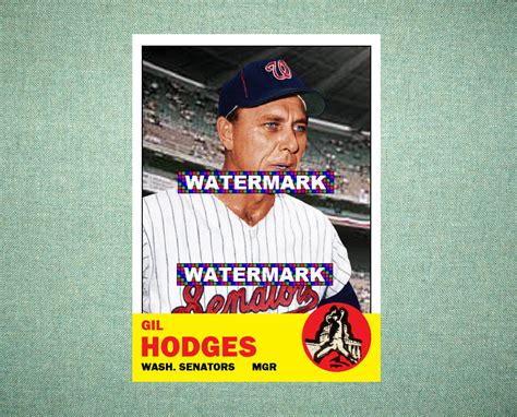 Gil Hodges Washington Senators 1963 Style Custom Baseball Art Card EBay