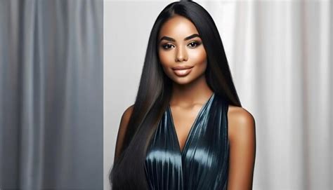 Premium Ai Image Beautiful Brunette Hair Woman Long Curly Hairstyle Natural Makeup