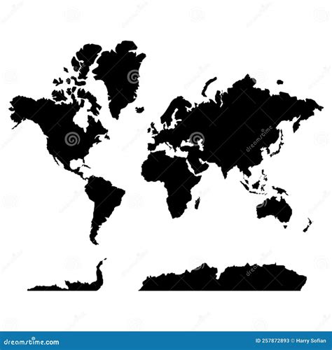 World Blind Map Royalty Free Illustration 257872893
