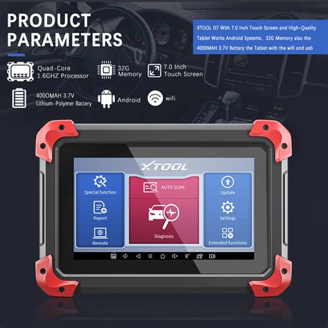 XTOOL D7 Diagnostic Scan Tool, Bi-Directional Control, 28+ Services, A ...