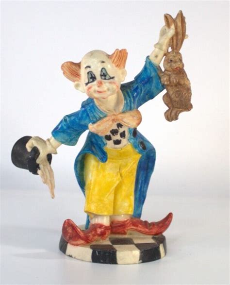 Vintage Fontanini Depose Italy Clown Rabbit Magician Figurine D4282 EUC