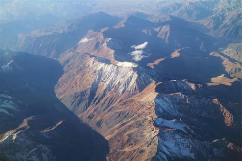 Vista Aérea De La Cordillera De Los Andes Vista Desde La Ventana Del
