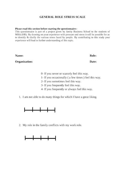 Docx General Role Stress Scale Pdfslidenet
