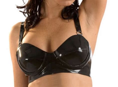 LATEX BH TOP Gummi Catsuit Sexy BH Pures Schwarz Bikini Kostüm mm EUR PicClick DE