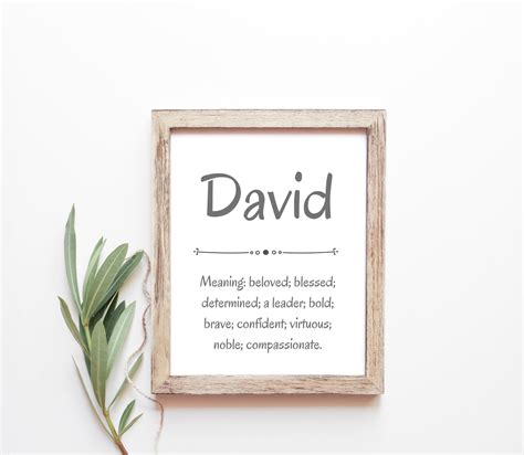 David Baby Name Meaning Baby Names Nursery Sign Boy Names Etsy
