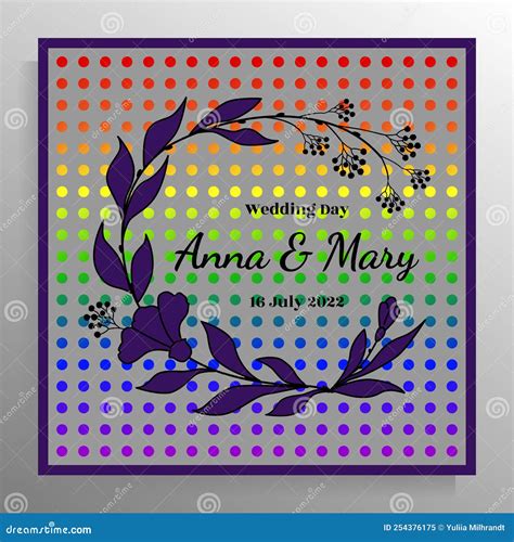 Dise O De Invitaci N Para Una Boda Gay O Lesbiana Stock De Ilustraci N Ilustraci N De Lazo