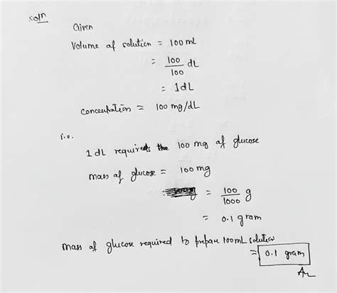 Solved Glucose Standard Preparation Calculation Determine The Grams