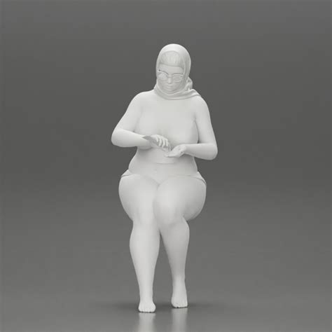 3D Printable Sexy Fat Woman In Bikini Summer Scarf In The Beach Putting Sunscreen By 3DGeschaft