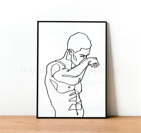 Abstract Male Figure Line Art Nude