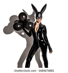 Sexy Blonde Beautiful Woman Posing Latex Stock Photo Shutterstock