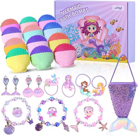 Mermaid Bath Bombs For Girls With Surprise Inside 12pcs