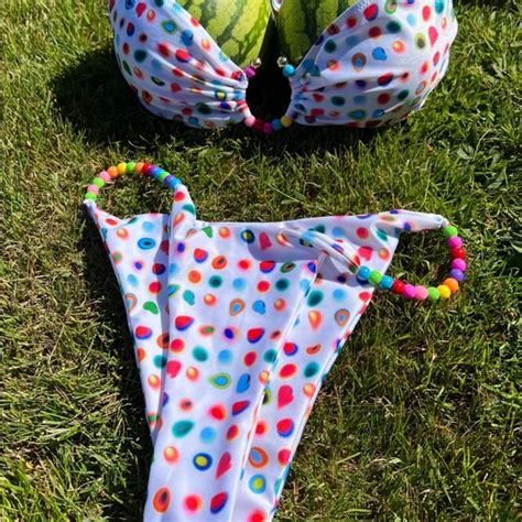 Strawberry Milk Mob Swim Colorful Polka Dot Bikini Set Poshmark