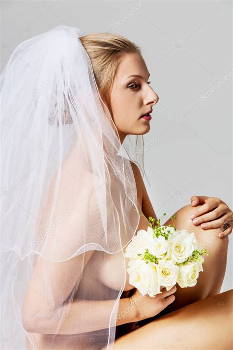 Beautiful Nude Bride In Wedding Veil Stock Photo Piotr Marcinski