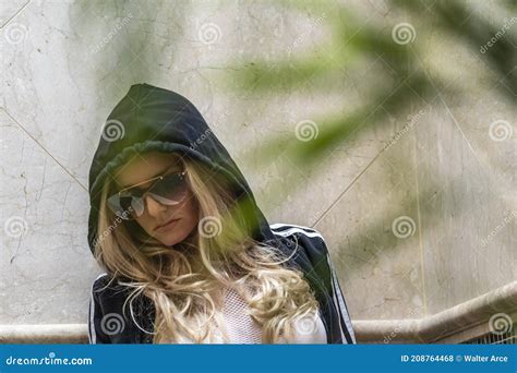 Gorgeous Blonde Model Poses In Lingerie In A Home Environment Stock Photo Image Of Erotic