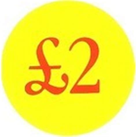 73mm £2 Promotional Labels Stickers Qty 500