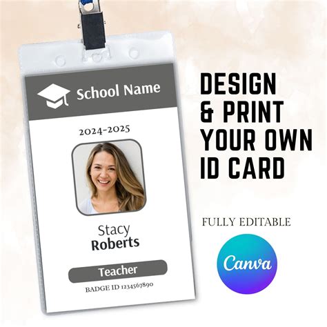 Teacher ID Card Template | Customizable Template | Custom Teacher ID