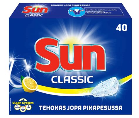 Таблетки для посудомоечной машины Sun Classic Lemon, 40 таблеток купить ...