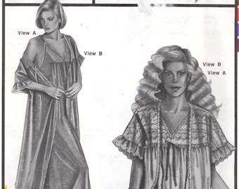 S Butterick Misses Lingerie Nightgown Robe Camisole Panties Vintage Sewing Size Lg Xl