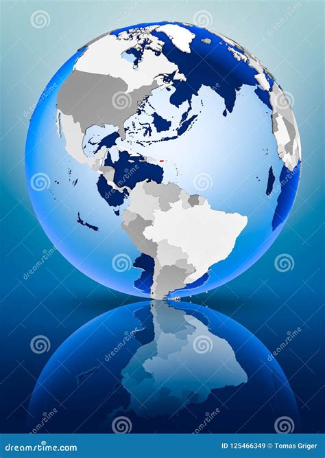 Puerto Rico on globe stock illustration. Illustration of world - 125466349