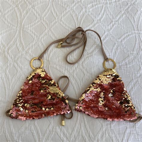 Beach Bunny Sequin Bikini Top Reversible Sequins Depop