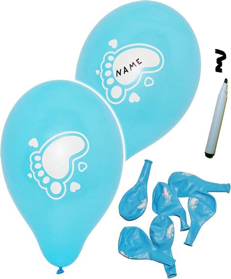 alles meine de GmbH 6 TLG Set Luftballons Baby Füße blau mit