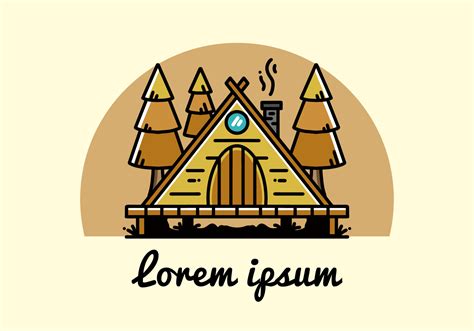 Cabane En Bois Triangle Entre La Conception D Illustration De Pins