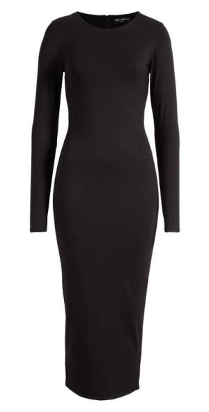 Naked Wardrobe Extra Butter Long Sleeve Midi Dress In Black At Nordstrom