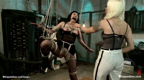 Gagged Bound Lesbian Hard Whipped