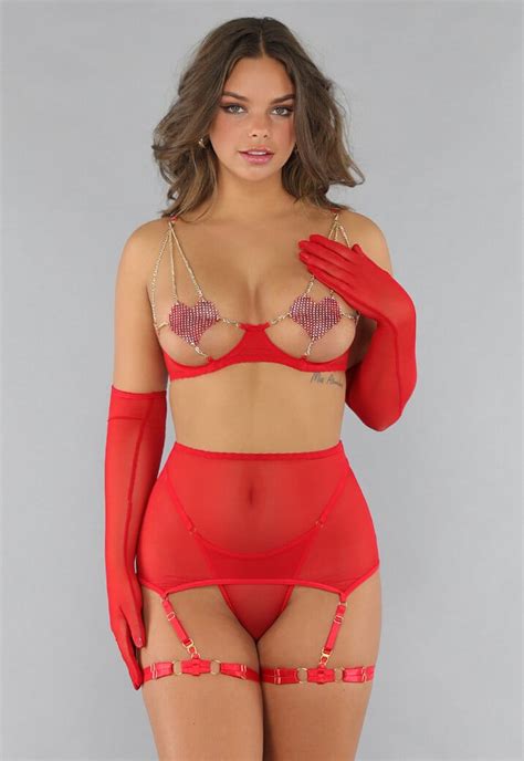 Rode Lingerie Set Met Hartjes Uwantisell Nl