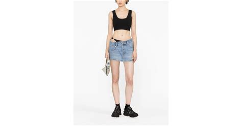 Alexander Wang Women Asymetrical Waistband Mini Bikini Skirt In Blue Lyst