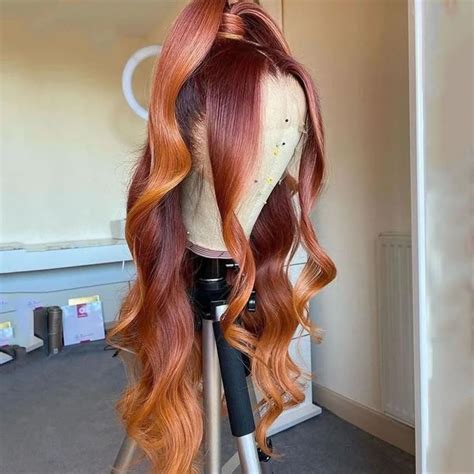 Honey Blonde Ginger Color Body Wavy Lace Front Wig Girl Hairstyles