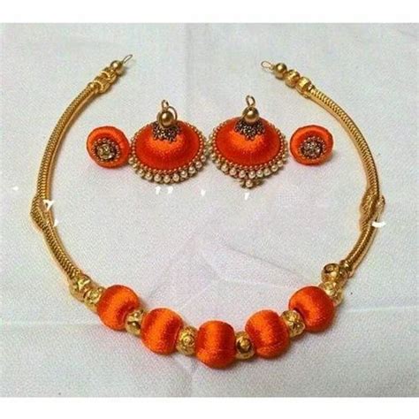 Orange Handmade Silk Thread Necklace Set Box At Rs 120 Set In Chennai