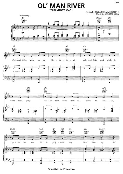 Ol Man River Sheet Music Frank Sinatra - ♪ SHEETMUSIC-FREE.COM