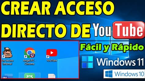 Como Crear Acceso Directo De Youtube En El Escritorio De Windows Y